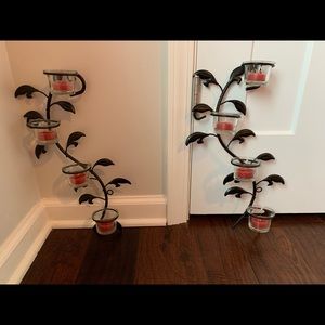 Black iron candle wall decor